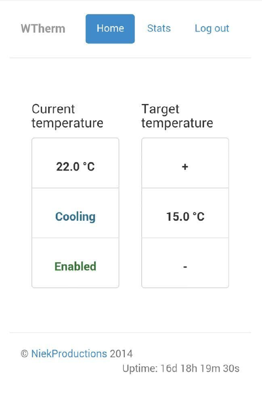 WTherm alpha web interface